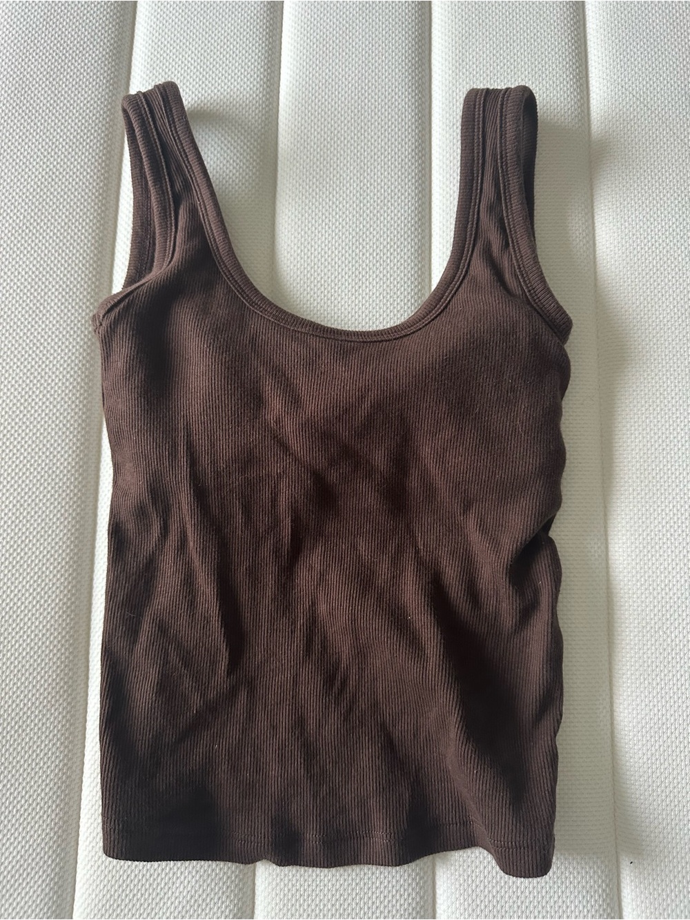 Abercrombie & Fitch Brown Ribbed Scoop Neck Tank